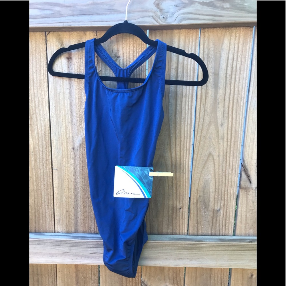 Oceans (size 36) navy racer back swimsuit NWT